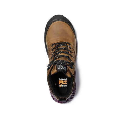Timberland Pro Women's Reaxion Composite-Toe Waterproof Work Boot Brown Upper Detail View