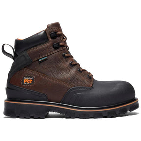 Timberland Pro Rigmaster 6 Inch Steel-Toe Waterproof Work Boot Brown Profile View