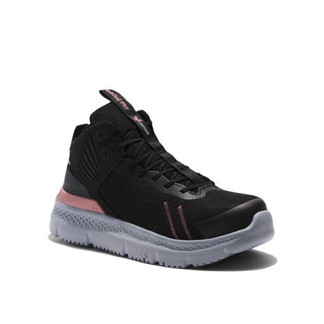 Timberland Pro Women's Setra Composite-Toe Work Shoe Black/Grey Angled View