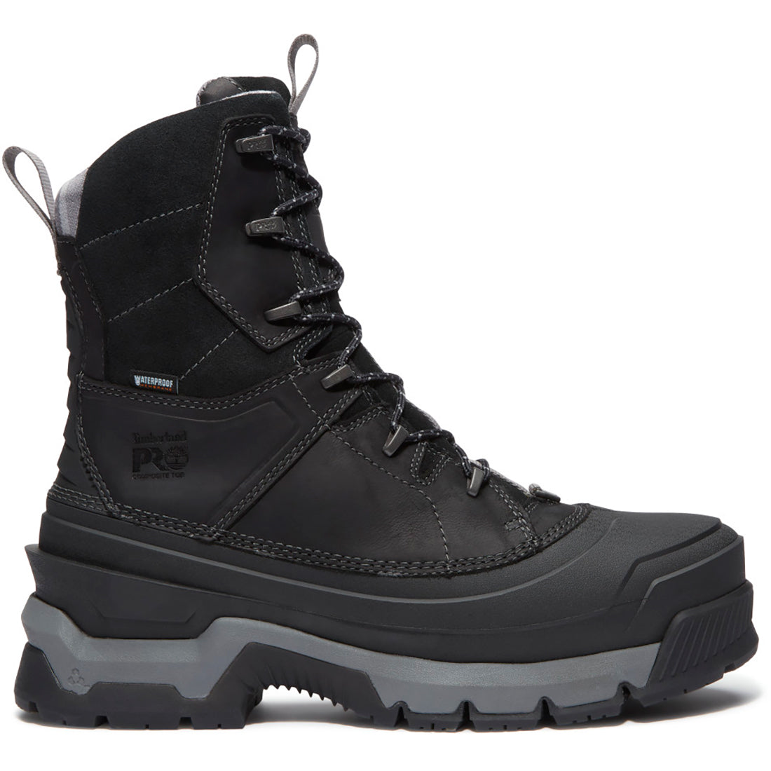 Timberland Pro Siberian Waterproof Composite Toe Work Boots Black Profile View