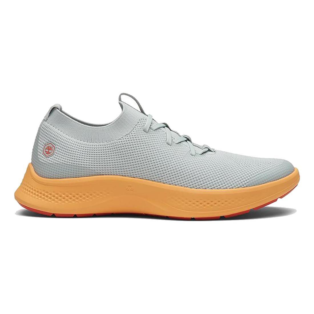 Timberland Pro Women's Solace Slipon Knit Work Shoe Grey/Orange Profile View