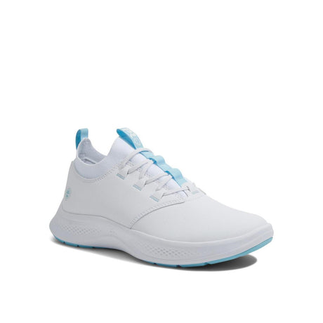 Timberland Pro Women's Solace Max Soft-Toe Slip-On Shoe White Angled View