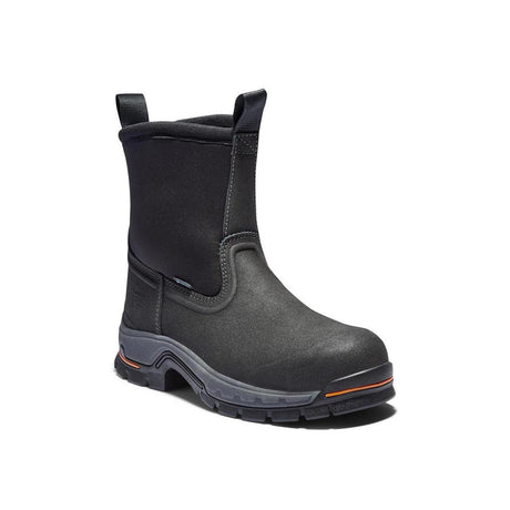 Timberland Pro Stockdale Alloy-Toe Waterproof Pull-On Work Boot Black Angled View