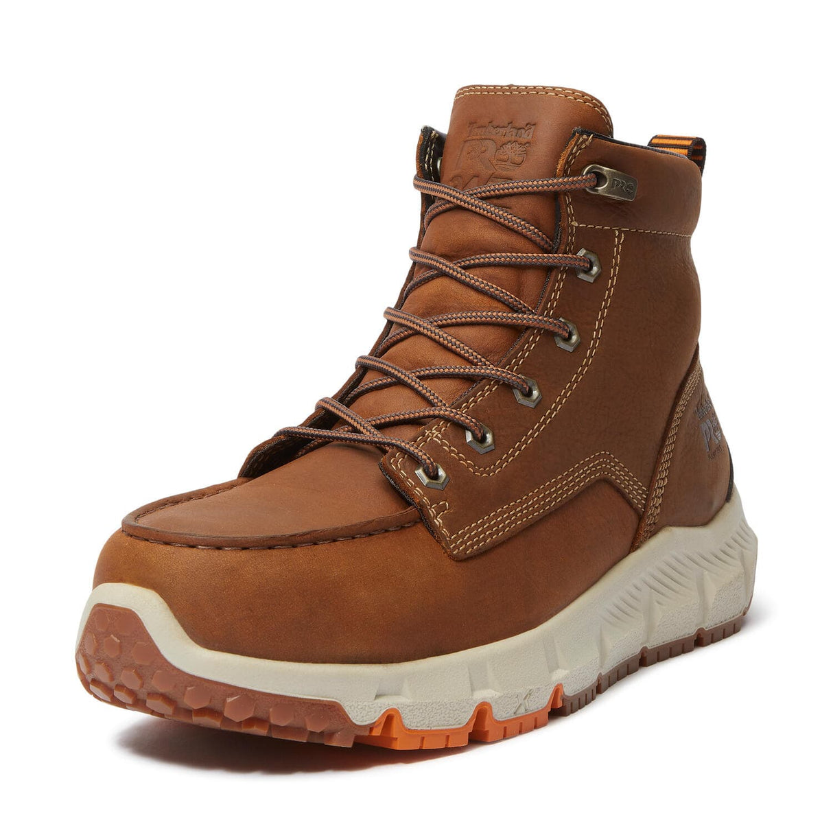 Timberland Pro Tempe 6 Inch Alloy Toe Work Boots Brown A2QFU angled image