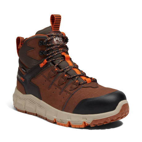 Timberland Pro Tempe Waterproof Alloy Toe Work Boots Brown Medial View
