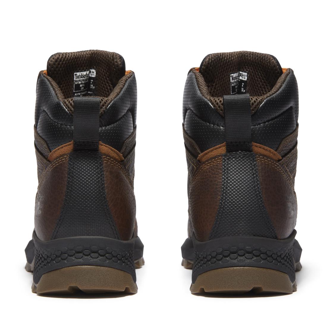 Timberland Pro Titan EV Waterproof Composite Toe Work Boots – Dark Brown Heel-Back View