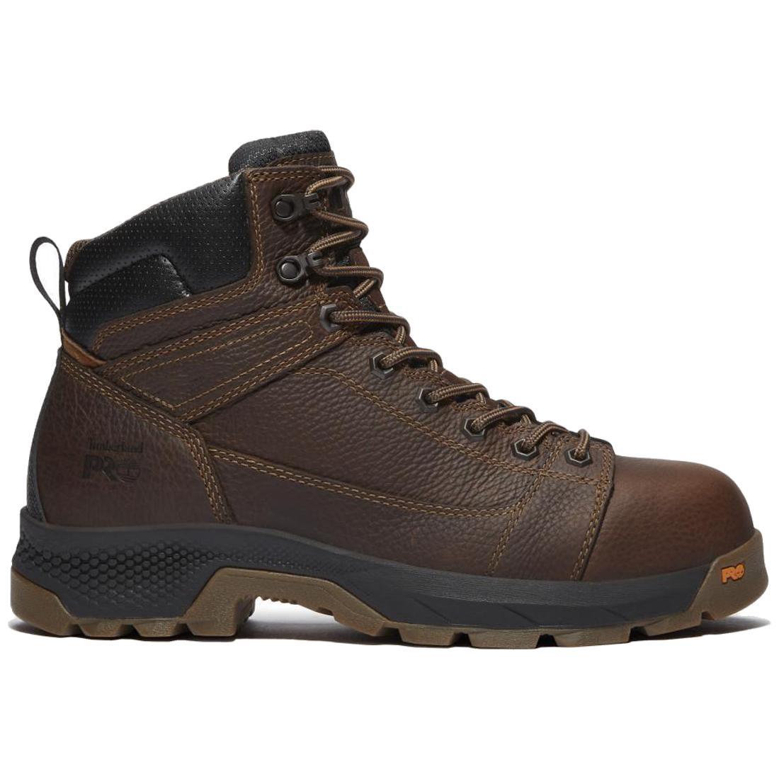 Timberland Pro Titan EV Waterproof Composite Toe Work Boots – Dark Brown Profile View