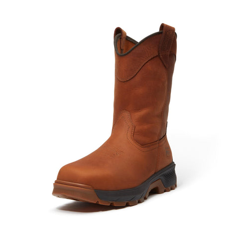Timberland Pro Titan EV Composite Toe Pull On Work Boots Brown A435G lateral angle image