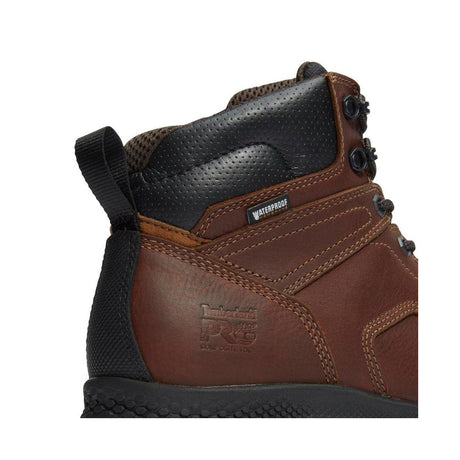 Timberland Pro Titan EV 6 Inch Composite-Toe Waterproof Work Boot Brown Upper Detail View