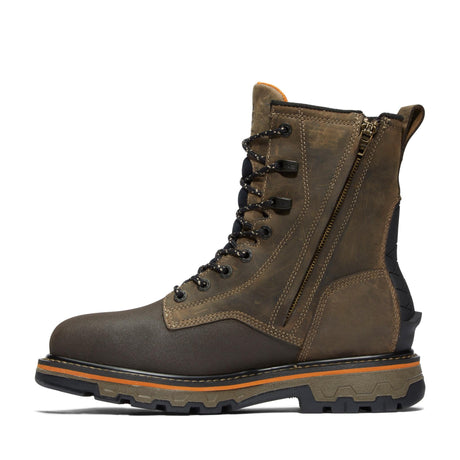 Timberland Pro True Grit 8 Inch Composite-Toe Waterproof Work Boot Brown Angled View