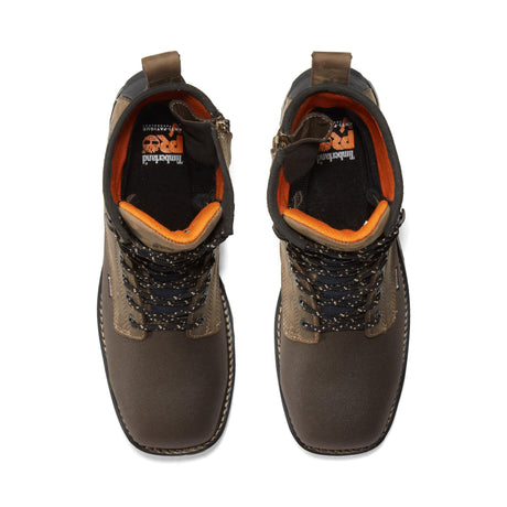Timberland Pro True Grit 8 Inch Composite-Toe Waterproof Work Boot Brown Front-upper View