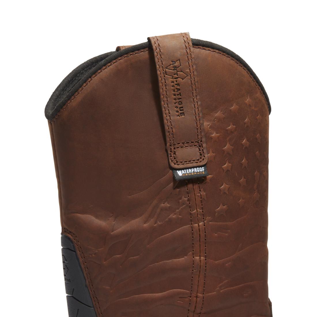 Timberland Pro True Grit Waterproof Composite Toe Pull On Work Boots – Medium Brown Detail View