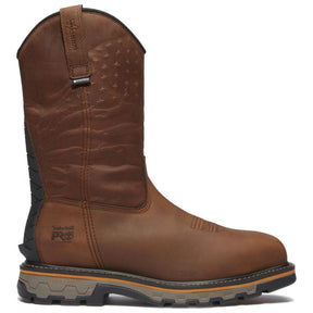 Timberland Pro True Grit Waterproof Composite Toe Pull On Work Boots – Medium Brown Profile View