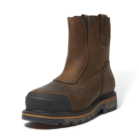 Timberland Pro True Grit Waterproof Composite Toe Chelsea Work Boot – Dark Brown Angled View