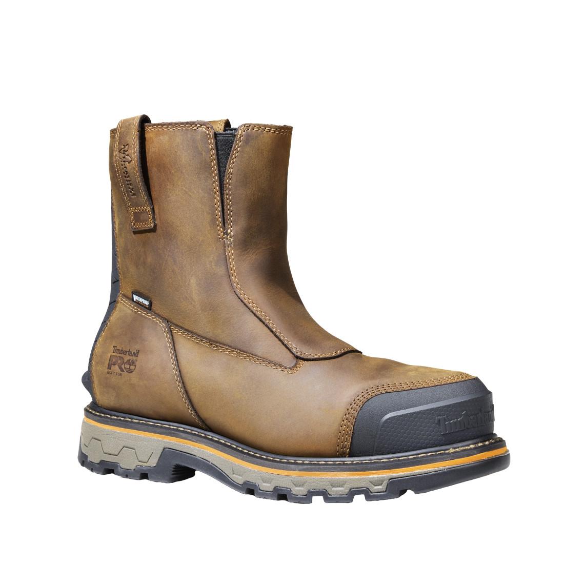 Timberland Pro True Grit Waterproof Composite Toe Chelsea Work Boot – Dark Brown Medial View