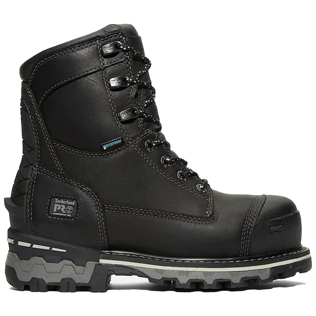 Timberland Pro Women's Boondock 8-Inch Waterproof Composite-Toe Work Boot Fp Ins Csa 200G Black/Grey Profile View