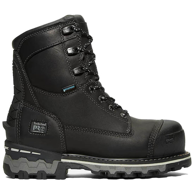 Timberland Pro Women's Boondock 8-Inch Waterproof Composite-Toe Work Boot Fp Ins Csa 200G Black/Grey Profile View