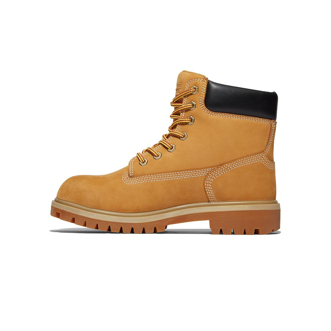 Timberland Pro Women's Direct Attach 6-Inch Waterproof Steel-Toe Work Boot Ins 200G Wheat Angled View