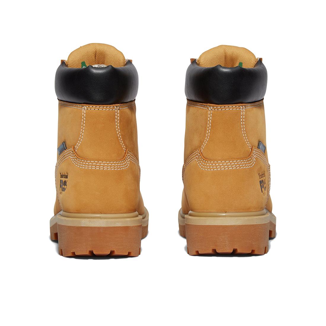 Timberland Pro Women's Direct Attach 6-Inch Waterproof Steel-Toe Work Boot Ins 200G Wheat Heel-Back View