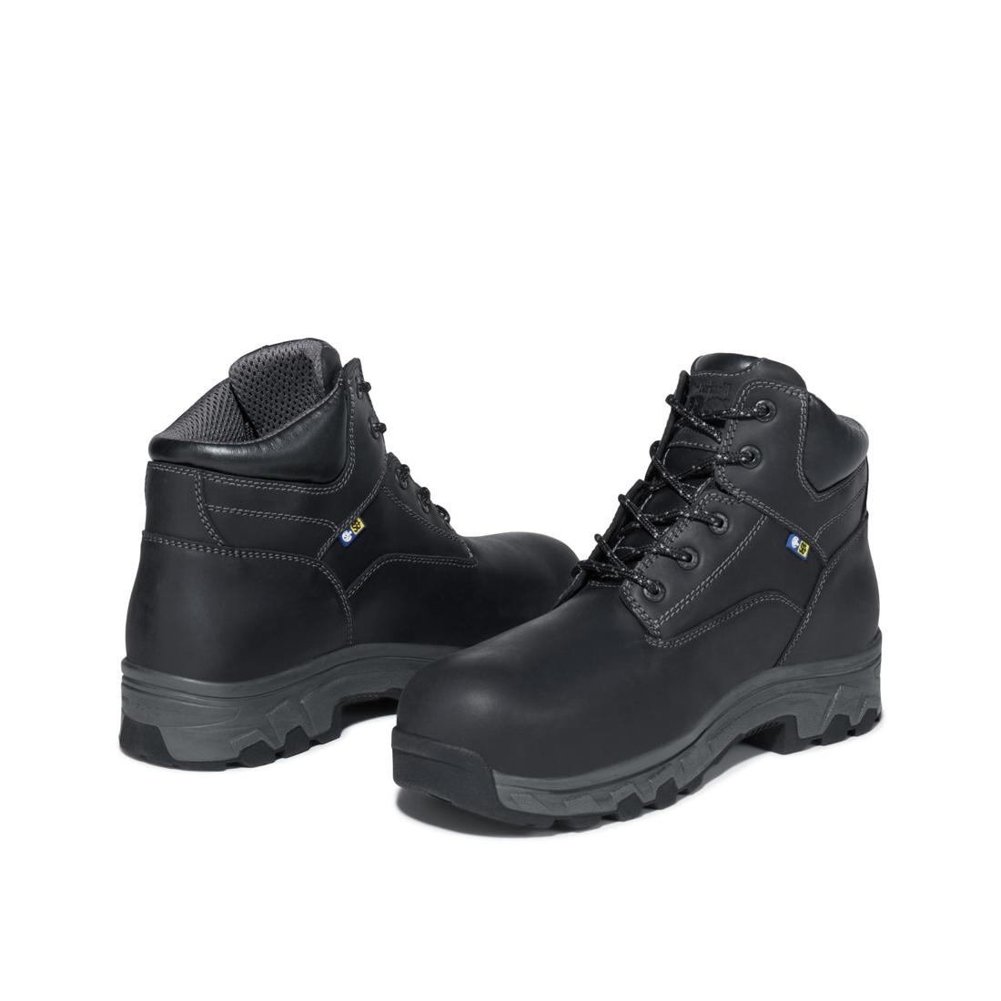 Timberland Pro Workstead 6 Inch Composite-Toe Work Boot Black Heel-Back View