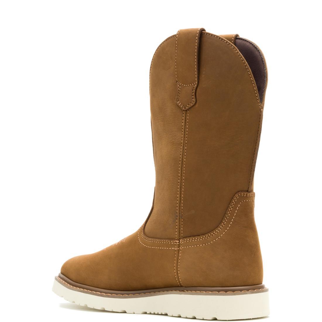 Wolverine Bronc Wedge Steel-Toe Pull On Work Boot Birch W251082 Heel Image