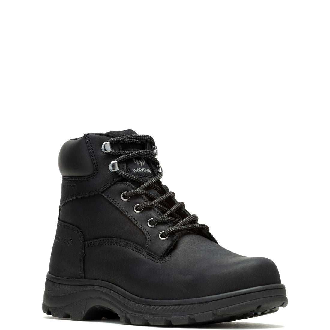 Wolverine Carlsbad Waterproof Soft-Toe Work Boot Black Soft-Toe,W230064 Medial Image