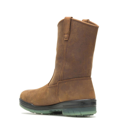 Wolverine DuraShocks® Waterproof Insulated Steel Toe Pull-On Wellington Work Boot – Brown steel toe,W03258 Heel Image