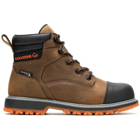 Wolverine Floorhand LX Cap-Toe 6" Waterproof Work Boot Sudan Brown Profile View