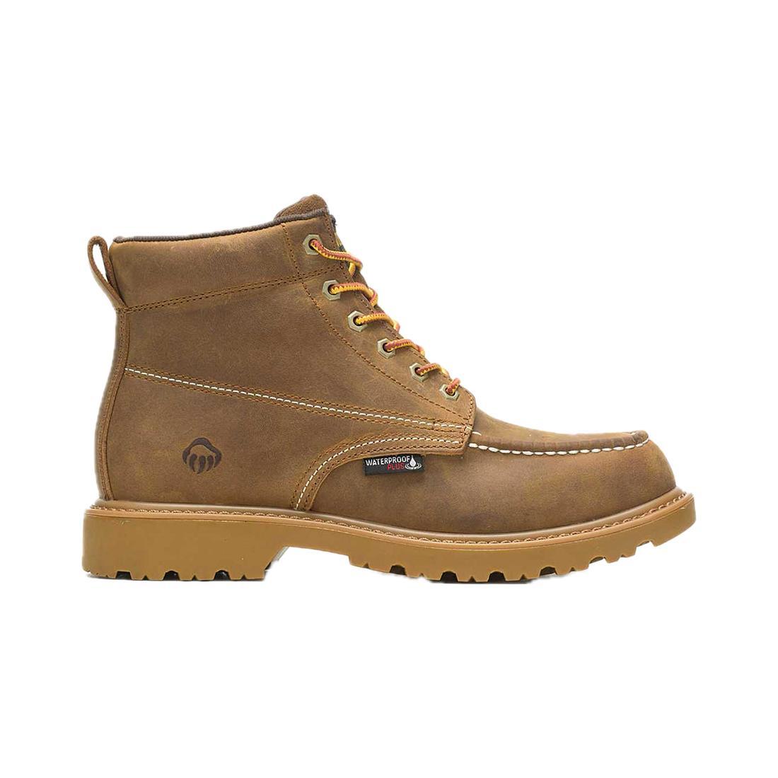 Wolverine Floorhand Moc-Toe 6" Steel-Toe Waterproof Work Boot Tan steel toe,W221049 Cover Image