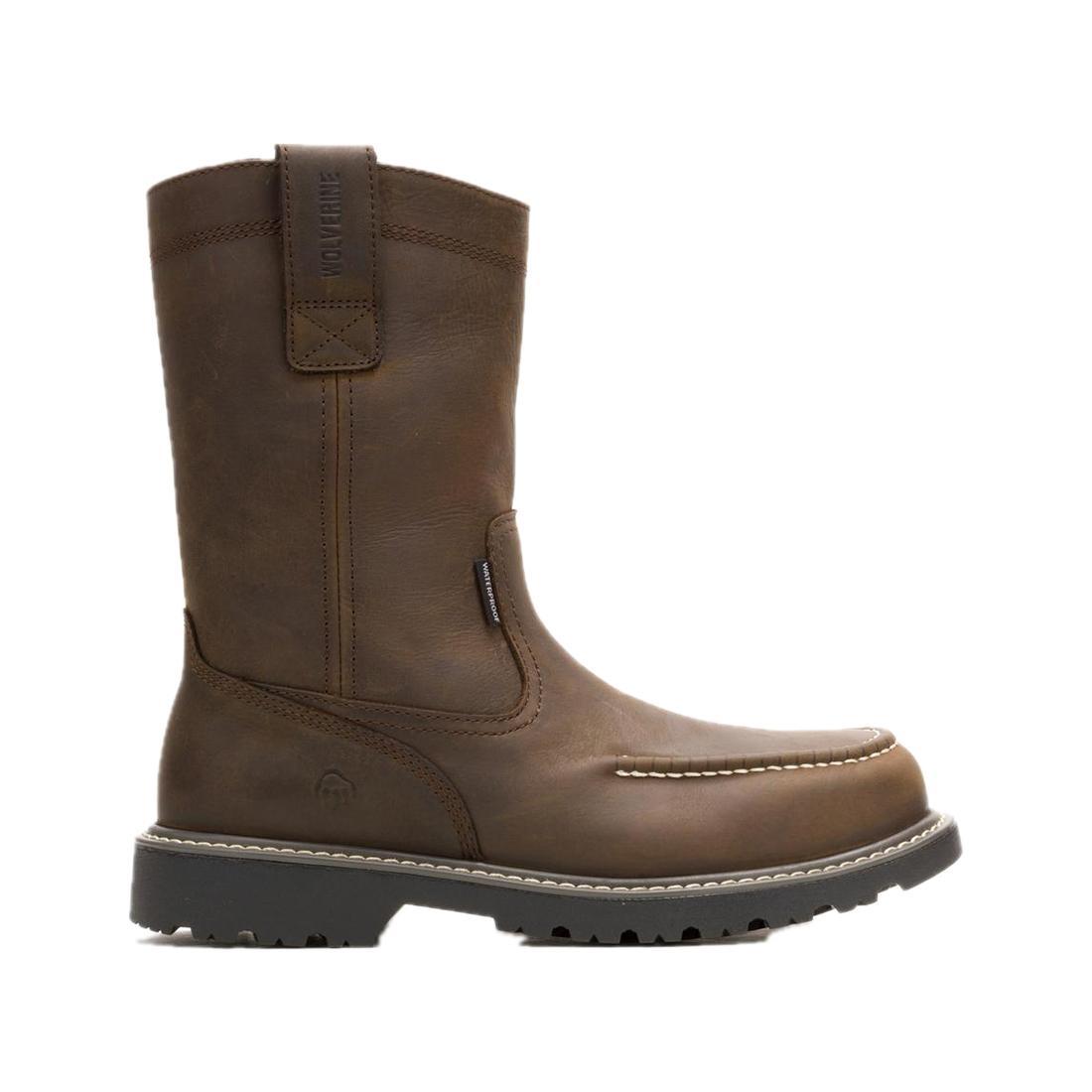 Wolverine Floorhand Moc-Toe Waterproof Steel-Toe Pull-On Work Boot Coffee W251054 Cover Image