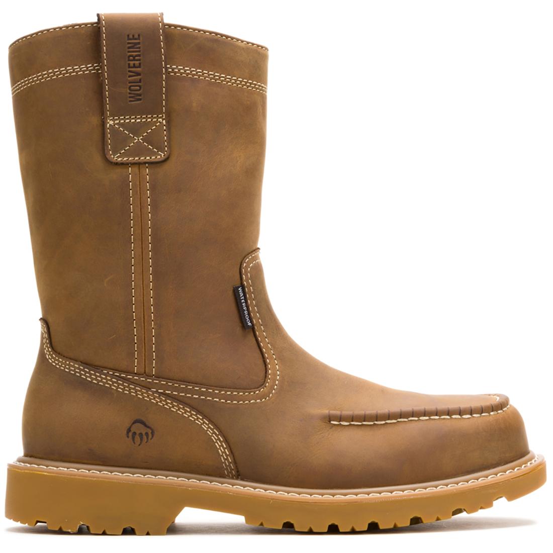 Wolverine Floorhand Moc Toe 6in WP Steel Toe PullOn - Wheat