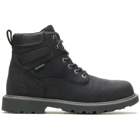 Wolverine Floorhand Waterproof Steel-Toe 6" Work Boot Black Profile View