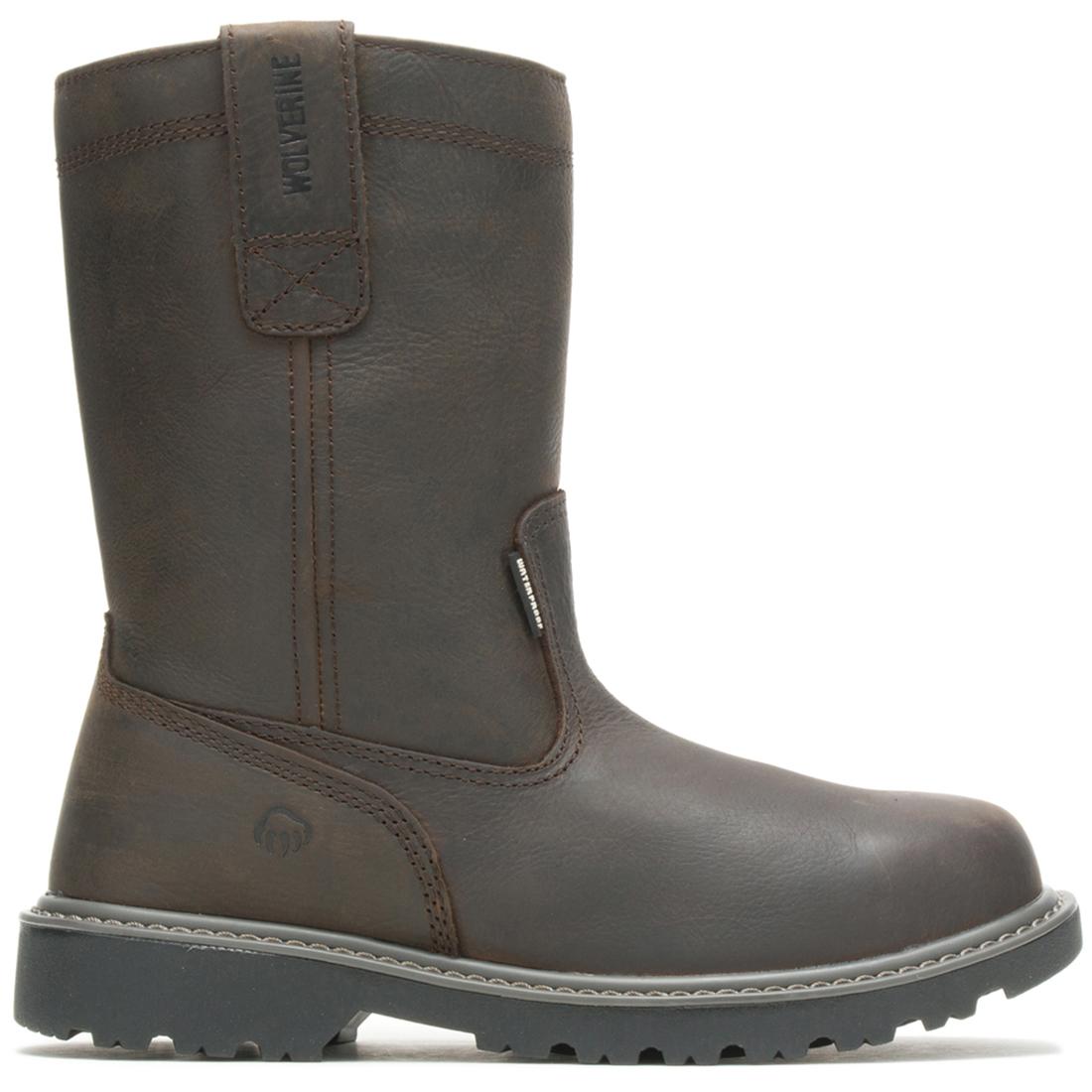 Wolverine Floorhand Waterproof Steel-Toe Pull On Work Boot Profile View
