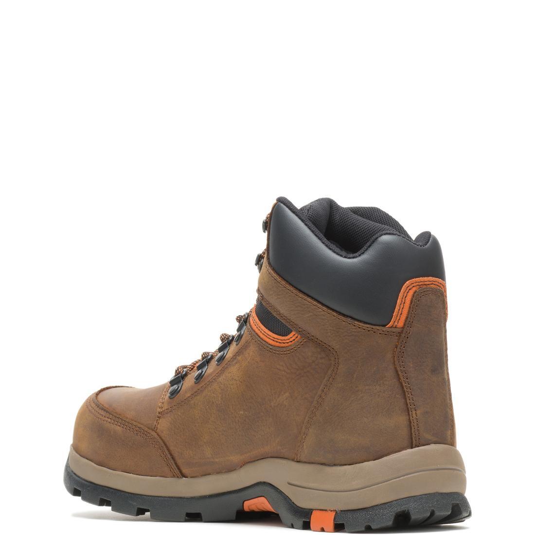 Wolverine Grayson Waterproof Steel-Toe Mid Work Boot Brown W211043 Heel Image