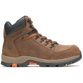 Wolverine Grayson Waterproof Steel-Toe Mid Work Boot Brown Profile View