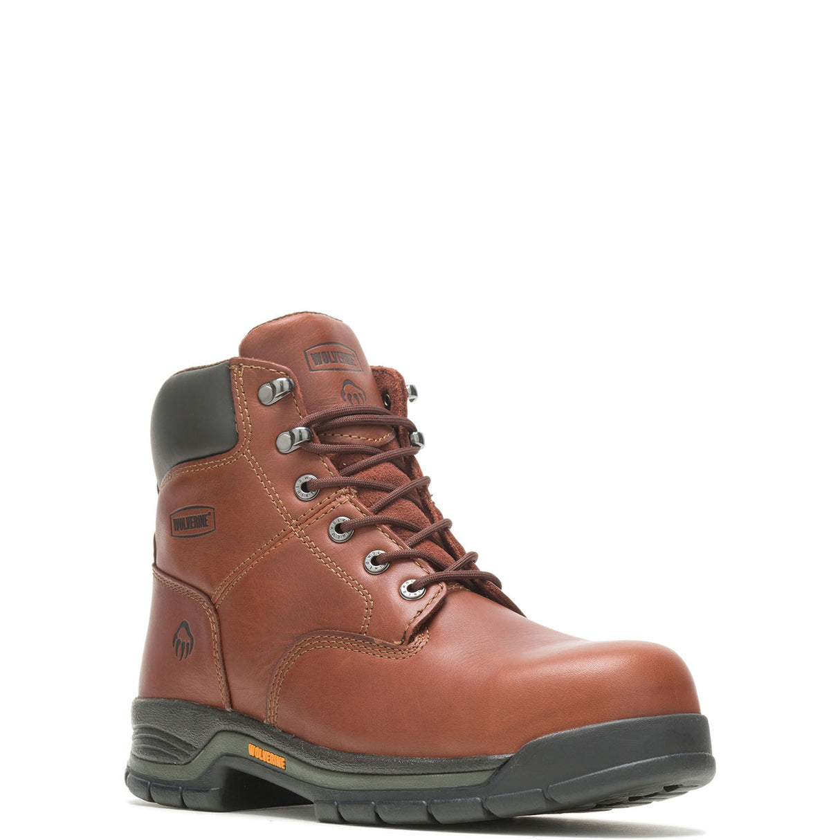 Wolverine Harrison Steel-Toe Work Boot Brown steel toe,W04904 Medial Image