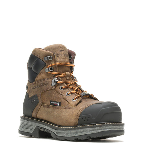 Wolverine Hellcat HD UltraSpring Waterproof CarbonMax Work Boot Brown W211135 Medial Image