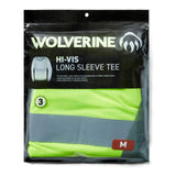 Wolverine Hi-Vis Long-Sleeve Tee (Packaged) shirts,W1201720-320 Sole Image