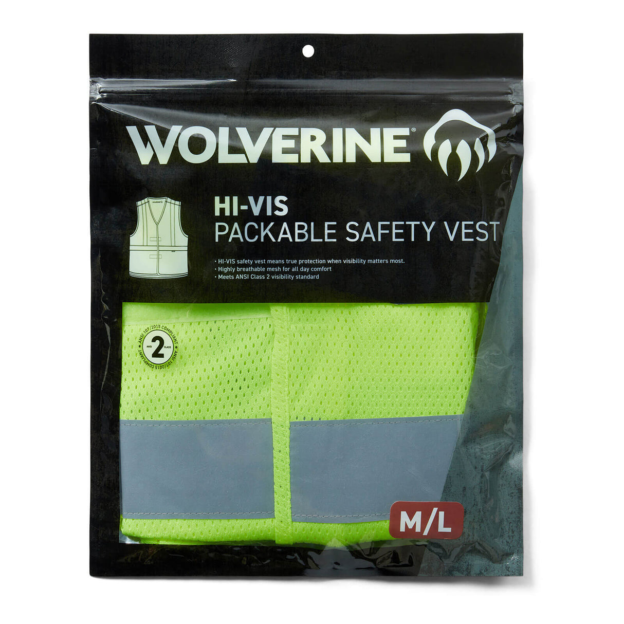Wolverine Hi-Vis Packaged Safety Vest shirts,W1140700-320 Detail Image