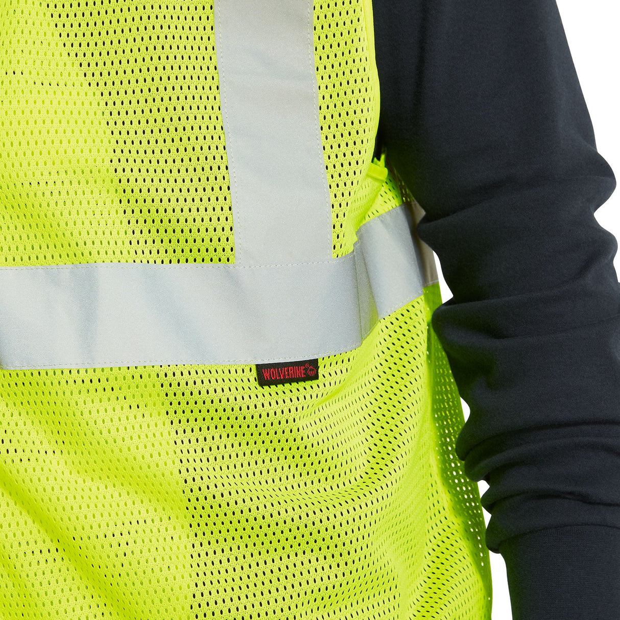 Wolverine Hi-Vis Packaged Safety Vest shirts,W1140700-320 Medial Image