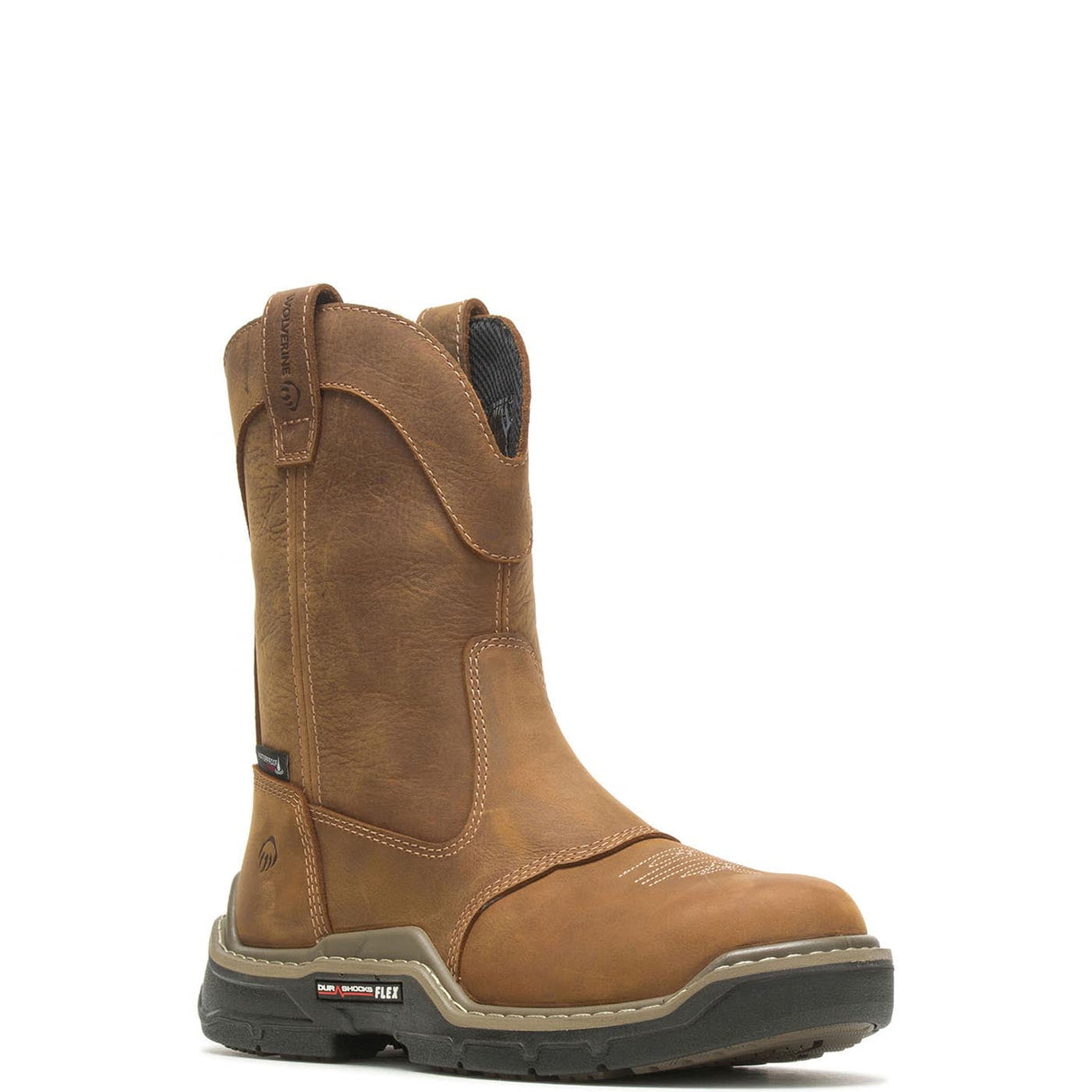 Wolverine Raider DuraShocks® Western Waterproof CarbonMax® Pull-On Wellington Work Boot W221045 Medial Image