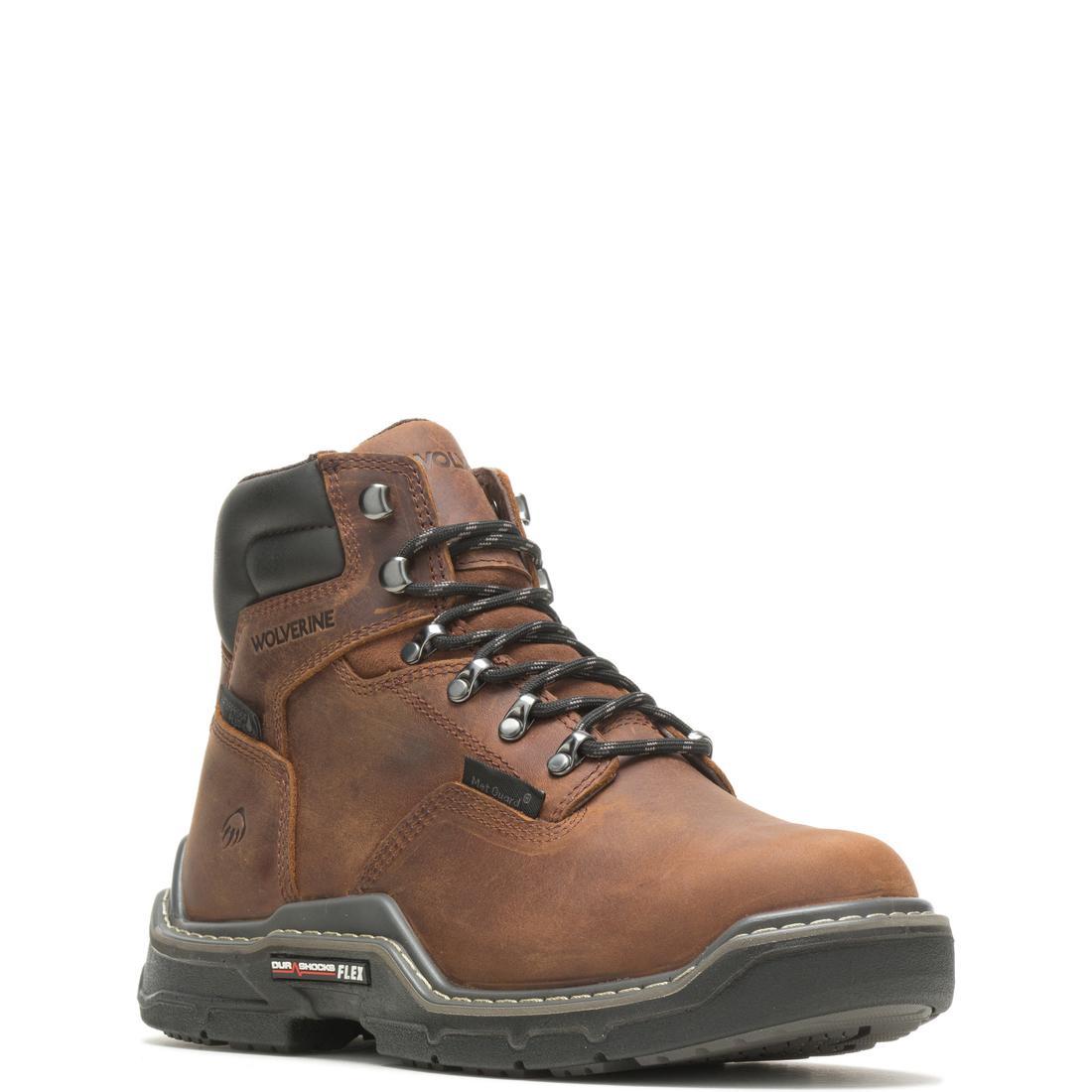 Wolverine Raider DuraShocks® Waterproof 6" CarbonMax® Met-Guard Work Boot – Peanut W211165 Medial Image