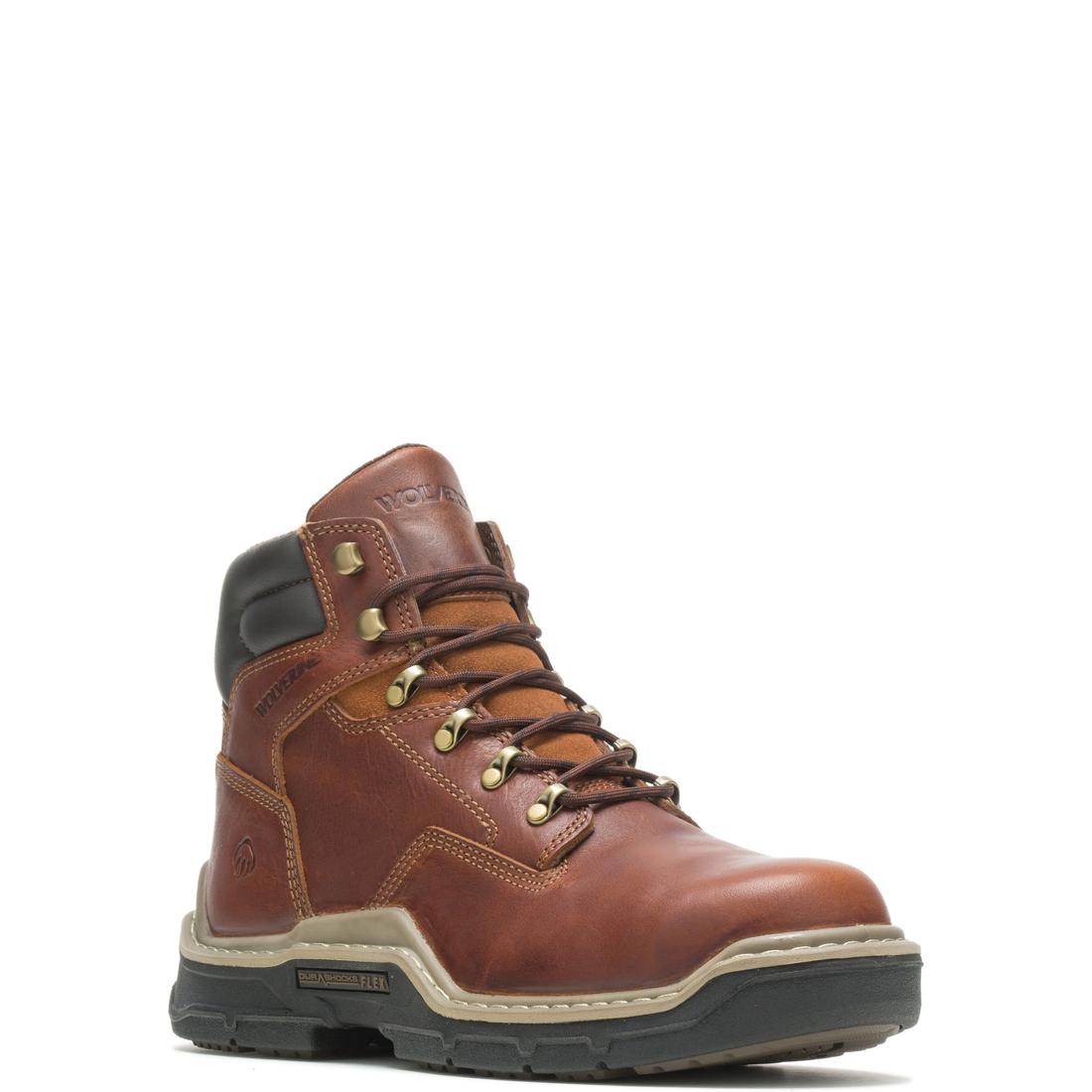 Wolverine Raider DuraShocks® 6" Soft Toe Work Boot – Peanut Soft-Toe,W210057 Medial Image