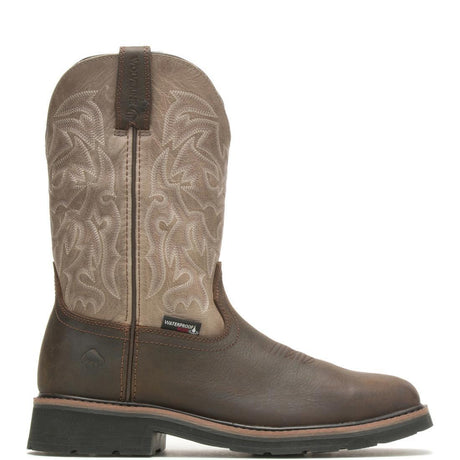 Wolverine Rancher Dark Taupe Steel-Toe Waterproof Pull-On Wellington Work Boot Steel-Toe,W221030 Medial Image