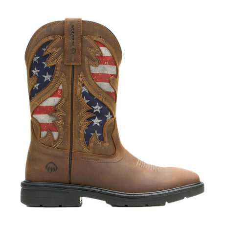Wolverine Rancher Flag Soft-Toe Pull-On Wellington Work Boot Brown W250070 Cover Image