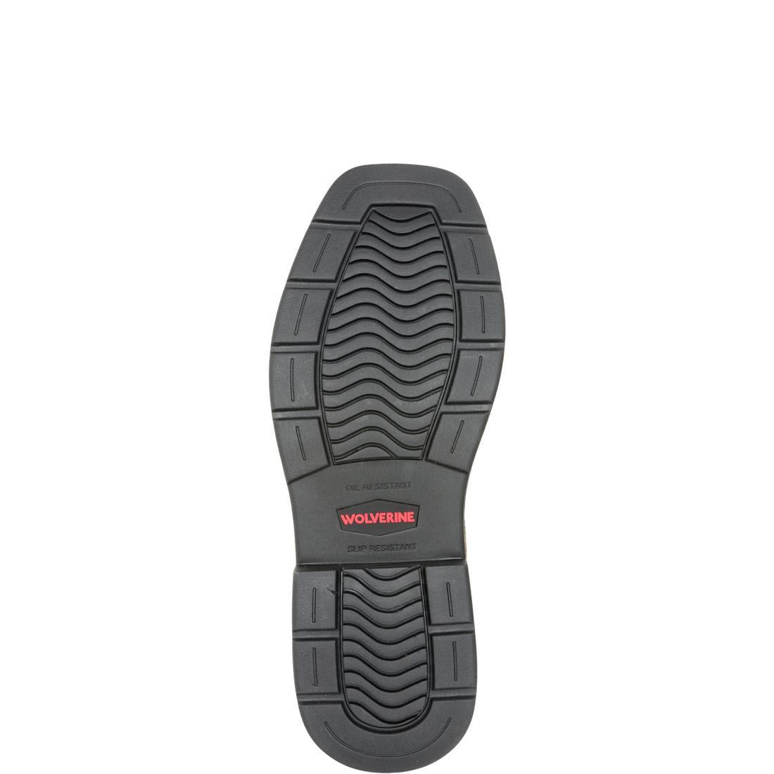 Wolverine Rancher Level Soft-Toe Pull-On Work Boot Black/Brown W250067 Sole Image