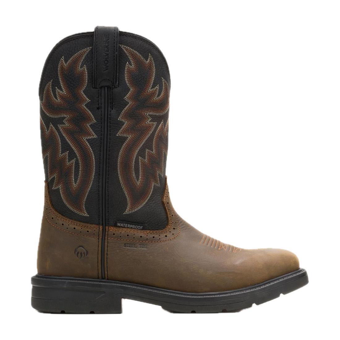 Wolverine Rancher Level Steel-Toe Pull-On Wellington Work Boot Black/Brown Steel-Toe,W251043 Cover Image