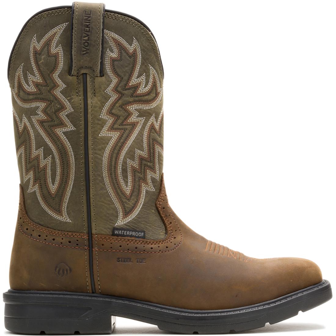 Wolverine Rancher Level Steel-Toe Pull-On Wellington Work Boot Charcoal Grey Profile View