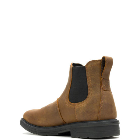 Wolverine Rancher Level Steel-Toe Chelsea Work Boot Sudan Brown W251061 Heel Image