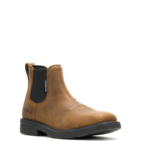 Wolverine Rancher Level Steel-Toe Chelsea Work Boot Sudan Brown W251061 Medial Image